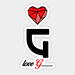 Initial love letter G for valentine Sticker